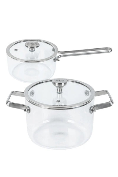 Set x2 Ollas de Vidrio ONOFF Transparentes RP0428