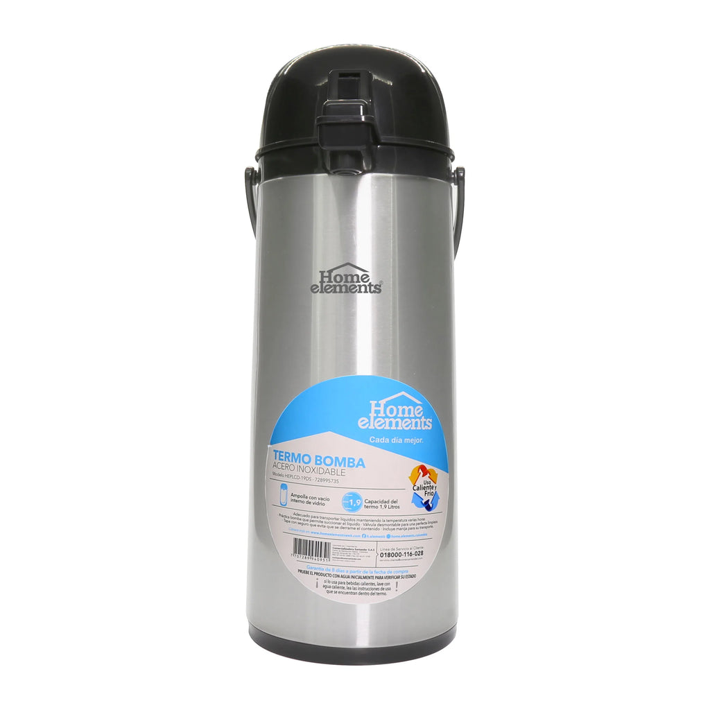 Termo Bomba Acero Inoxidable Home Elements